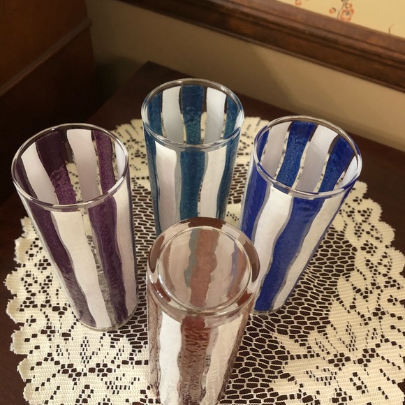 Mid Century Modern Striped Cocktail Glasses - Picture 6 of 6
